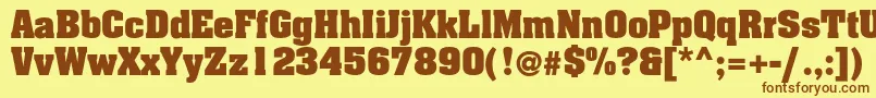 Adamantc Font – Brown Fonts on Yellow Background