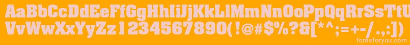 Adamantc Font – Pink Fonts on Orange Background