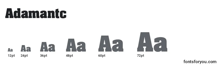 Размеры шрифта Adamantc