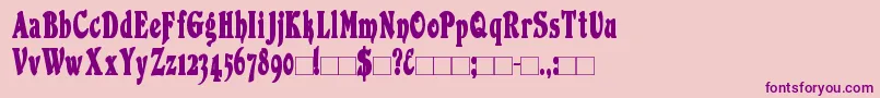 DuvallcondensedBold-Schriftart – Violette Schriften auf rosa Hintergrund