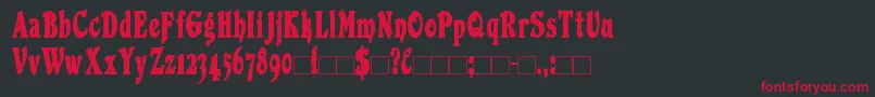 DuvallcondensedBold Font – Red Fonts on Black Background
