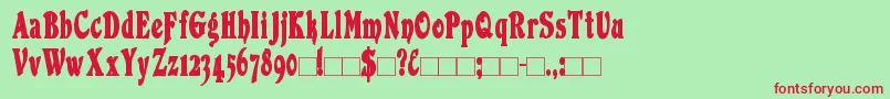 DuvallcondensedBold Font – Red Fonts on Green Background