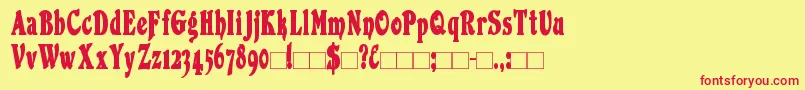 DuvallcondensedBold Font – Red Fonts on Yellow Background
