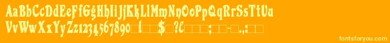 Czcionka DuvallcondensedBold – żółte czcionki na pomarańczowym tle