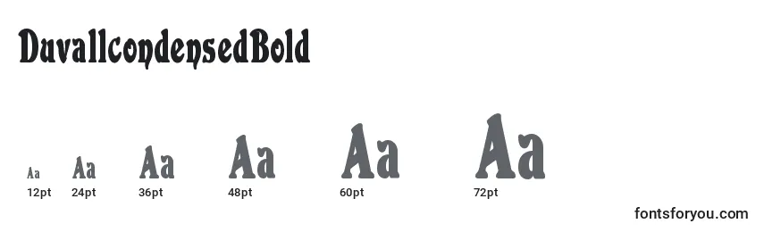 DuvallcondensedBold Font Sizes