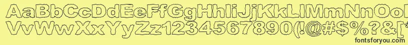 Roughhewn ffy Font – Black Fonts on Yellow Background