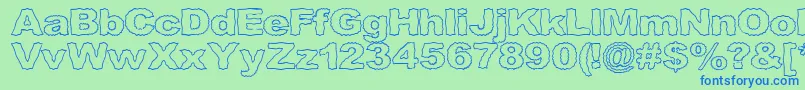 Roughhewn ffy Font – Blue Fonts on Green Background