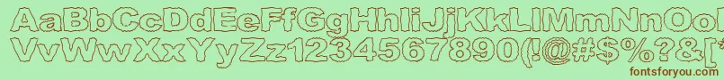 Roughhewn ffy Font – Brown Fonts on Green Background