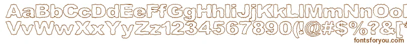Czcionka Roughhewn ffy – brązowe czcionki na białym tle