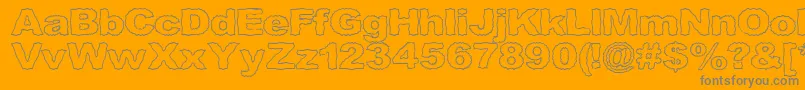 Roughhewn ffy Font – Gray Fonts on Orange Background