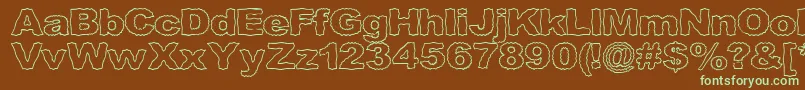 Шрифт Roughhewn ffy – зелёные шрифты на коричневом фоне