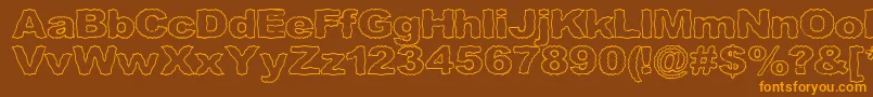 Roughhewn ffy Font – Orange Fonts on Brown Background