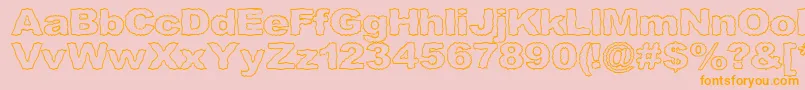 Roughhewn ffy Font – Orange Fonts on Pink Background