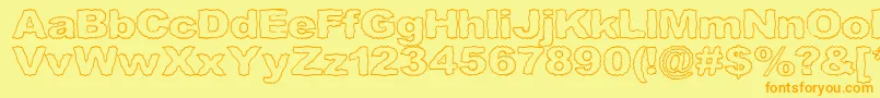Roughhewn ffy Font – Orange Fonts on Yellow Background