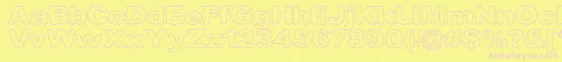 Czcionka Roughhewn ffy – różowe czcionki na żółtym tle