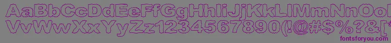 フォントRoughhewn ffy – 紫色のフォント、灰色の背景