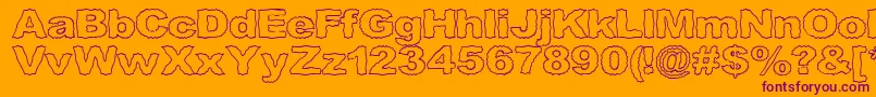 Roughhewn ffy-Schriftart – Violette Schriften auf orangefarbenem Hintergrund