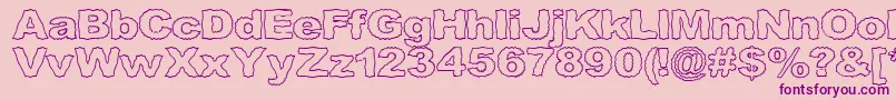 Roughhewn ffy Font – Purple Fonts on Pink Background