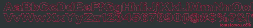 Roughhewn ffy Font – Red Fonts on Black Background