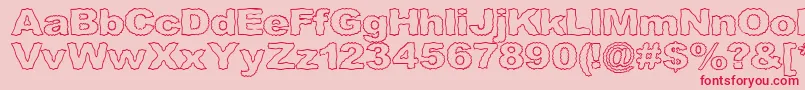 Roughhewn ffy Font – Red Fonts on Pink Background