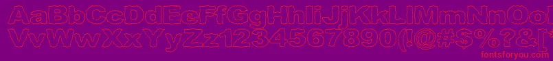 Roughhewn ffy Font – Red Fonts on Purple Background