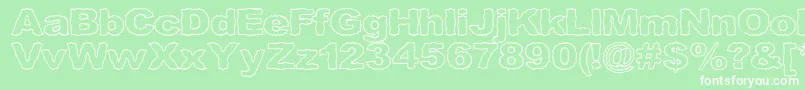 Roughhewn ffy Font – White Fonts on Green Background