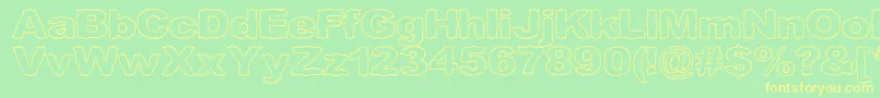 Roughhewn ffy Font – Yellow Fonts on Green Background