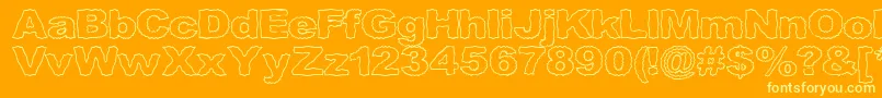 Roughhewn ffy Font – Yellow Fonts on Orange Background