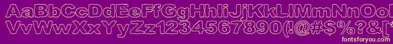 Roughhewn ffy Font – Yellow Fonts on Purple Background