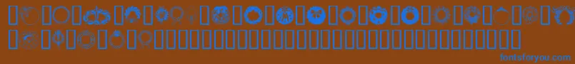 Christmaswreath2 Font – Blue Fonts on Brown Background