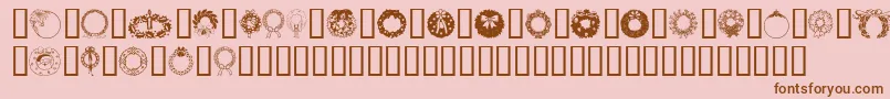 Christmaswreath2 Font – Brown Fonts on Pink Background