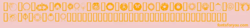 Christmaswreath2 Font – Orange Fonts on Pink Background