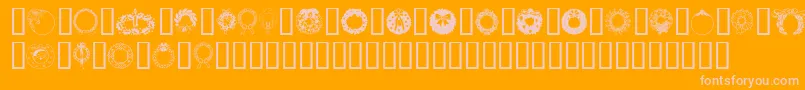 Christmaswreath2 Font – Pink Fonts on Orange Background