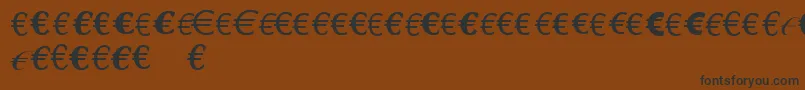 フォントLinotypeEurofontRToS – 黒い文字が茶色の背景にあります