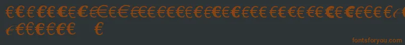 フォントLinotypeEurofontRToS – 黒い背景に茶色のフォント
