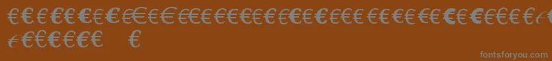 フォントLinotypeEurofontRToS – 茶色の背景に灰色の文字