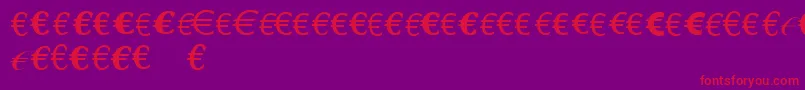 Czcionka LinotypeEurofontRToS – czerwone czcionki na fioletowym tle