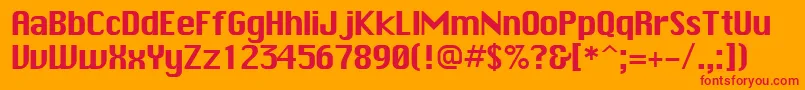 Chicagocyr Font – Red Fonts on Orange Background