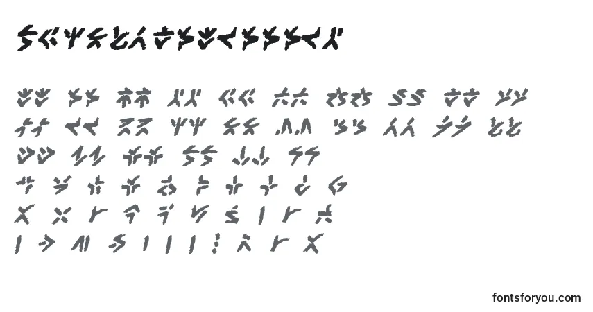 Czcionka XenotribalbbBld – alfabet, cyfry, specjalne znaki