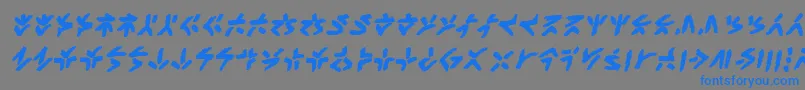 フォントXenotribalbbBld – 灰色の背景に青い文字