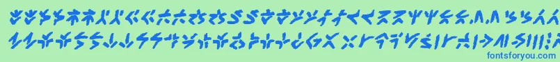 XenotribalbbBld-fontti – siniset fontit vihreällä taustalla