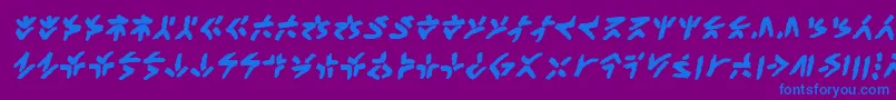 XenotribalbbBld-fontti – siniset fontit violetilla taustalla