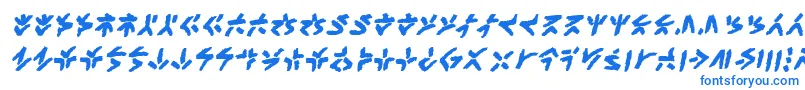 フォントXenotribalbbBld – 白い背景に青い文字