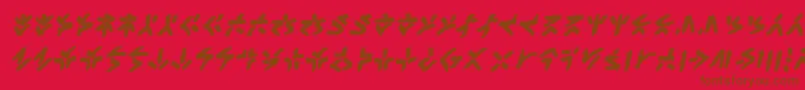 フォントXenotribalbbBld – 赤い背景に茶色の文字