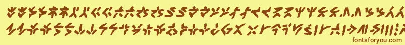 Шрифт XenotribalbbBld – коричневые шрифты на жёлтом фоне