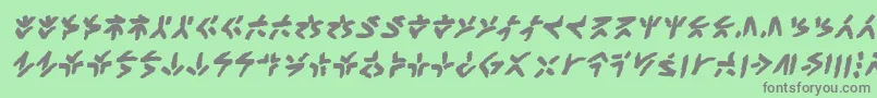 フォントXenotribalbbBld – 緑の背景に灰色の文字