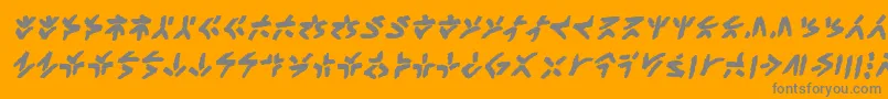フォントXenotribalbbBld – オレンジの背景に灰色の文字