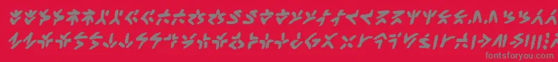 フォントXenotribalbbBld – 赤い背景に灰色の文字