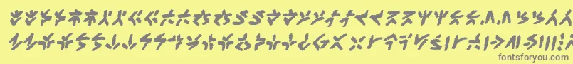 XenotribalbbBld-fontti – harmaat kirjasimet keltaisella taustalla
