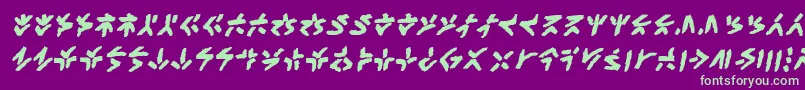 XenotribalbbBld-Schriftart – Grüne Schriften auf violettem Hintergrund